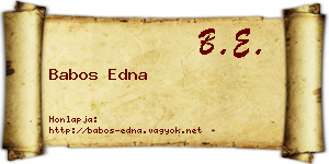 Babos Edna névjegykártya